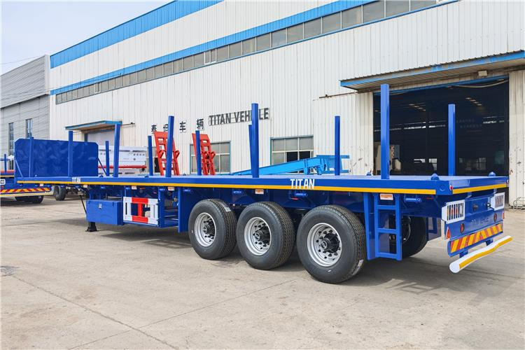 TITAN Tri Axle 40 foot Semi Truck Flatbed Trailer In Sierra Leone - Šassii poolhaagis: pilt 3 TITAN Tri Axle 40 foot Semi Truck Flatbed Trailer In Sierra Leone - Šassii poolhaagis: pilt 3