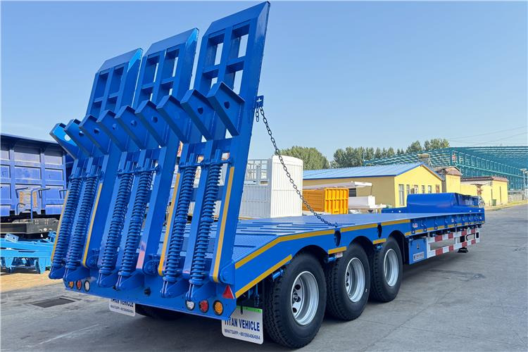 TITAN Tri Axle 80 Ton Low Loader Semi Trailer for Sale In Benin - Madal platvormpoolhaagis: pilt 2 TITAN Tri Axle 80 Ton Low Loader Semi Trailer for Sale In Benin - Madal platvormpoolhaagis: pilt 2