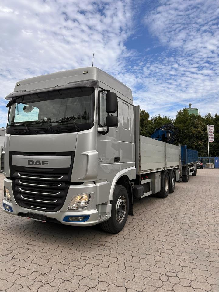 DAF DAF XF 460 FAN + MKG + 10mtr 2to + Lenkachse + EURO 6 - Madelveok/ Platvormveok, Kraanaga veoauto: pilt 1 DAF DAF XF 460 FAN + MKG + 10mtr 2to + Lenkachse + EURO 6 - Madelveok/ Platvormveok, Kraanaga veoauto: pilt 1