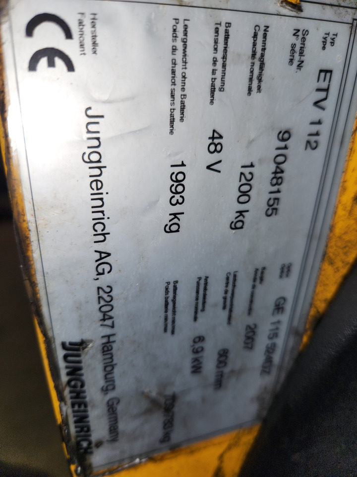 JUNGHEINRICH ETV112 - Küljelaadur: pilt 1 JUNGHEINRICH ETV112 - Küljelaadur: pilt 1