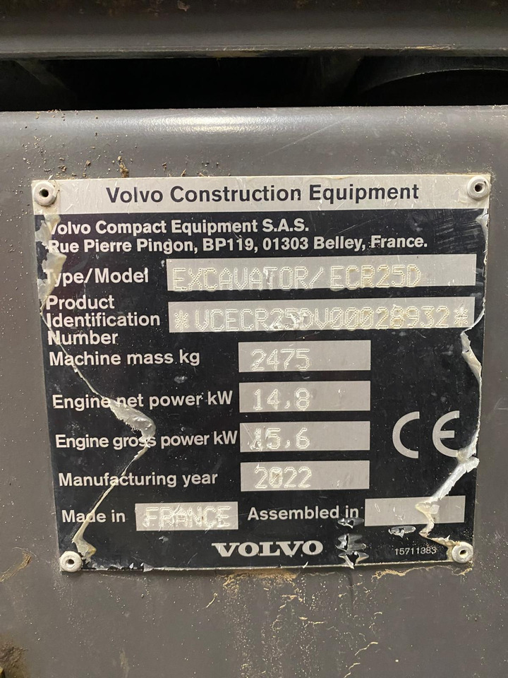 VOLVO ECR25D - Miniekskavaator: pilt 2 VOLVO ECR25D - Miniekskavaator: pilt 2