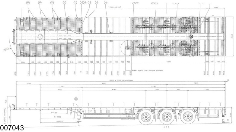 Broshuis open laadbak Extandable 21 Meter, 53750 kg - Platvorm/ Madelpoolhaagis: pilt 2 Broshuis open laadbak Extandable 21 Meter, 53750 kg - Platvorm/ Madelpoolhaagis: pilt 2