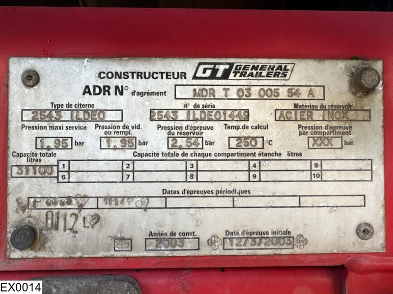 GENERAL TRAILERS Bitum 31.100 Liter, 1 Comp - Tsistern poolhaagis: pilt 5 GENERAL TRAILERS Bitum 31.100 Liter, 1 Comp - Tsistern poolhaagis: pilt 5