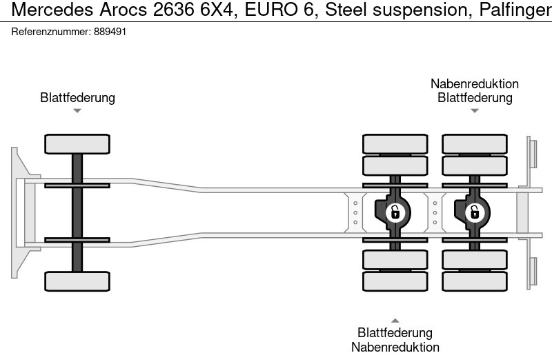 Mercedes-Benz Arocs 2636 6X4, EURO 6, Steel suspension, Palfinger liising Mercedes-Benz Arocs 2636 6X4, EURO 6, Steel suspension, Palfinger: pilt 17