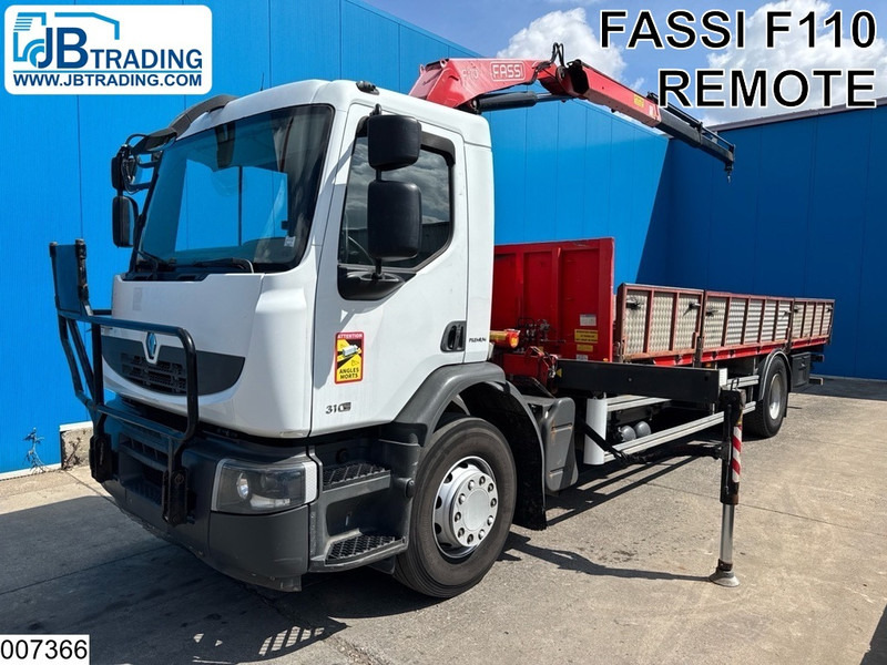 Renault Premium 310 Dxi EURO 5, Retarder, Fassi, Remote - Madelveok/ Platvormveok, Kraanaga veoauto: pilt 1 Renault Premium 310 Dxi EURO 5, Retarder, Fassi, Remote - Madelveok/ Platvormveok, Kraanaga veoauto: pilt 1