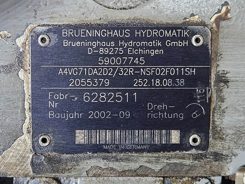 Brueninghaus Hydromatik A4VG71DA2D2/32R-Drive pump/Fahrpumpe - Hüdraulika - Ehitusmasinad: pilt 4 Brueninghaus Hydromatik A4VG71DA2D2/32R-Drive pump/Fahrpumpe - Hüdraulika - Ehitusmasinad: pilt 4