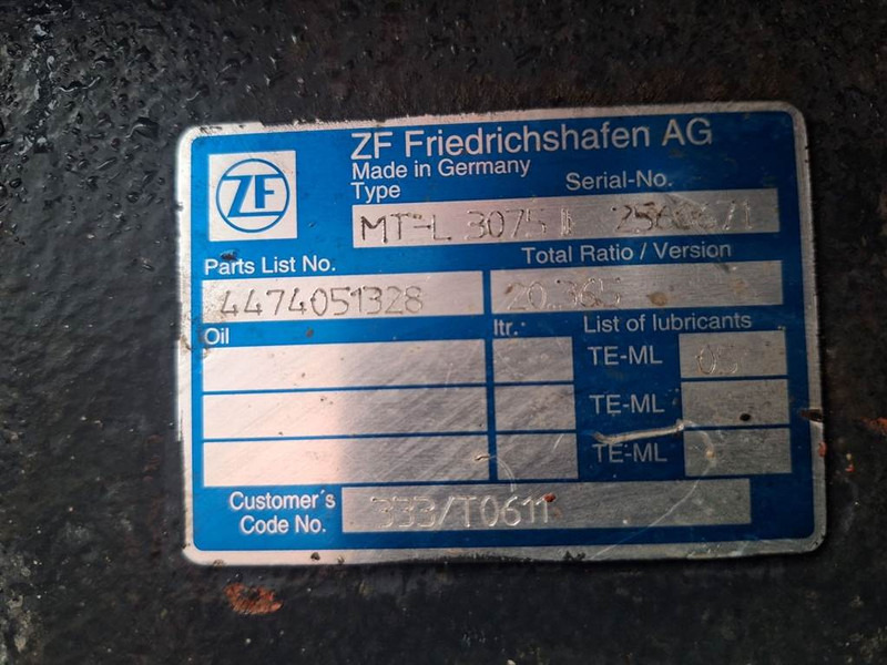 JCB 333/T0611-ZF MT-L3075II-4474051328-Axle/Achse/As - Telg ja varuosad - Ehitusmasinad: pilt 5 JCB 333/T0611-ZF MT-L3075II-4474051328-Axle/Achse/As - Telg ja varuosad - Ehitusmasinad: pilt 5