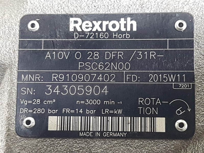 Rexroth A10VO28DFR/31R-R910907402-Load sensing pump - Hüdraulika - Ehitusmasinad: pilt 4 Rexroth A10VO28DFR/31R-R910907402-Load sensing pump - Hüdraulika - Ehitusmasinad: pilt 4
