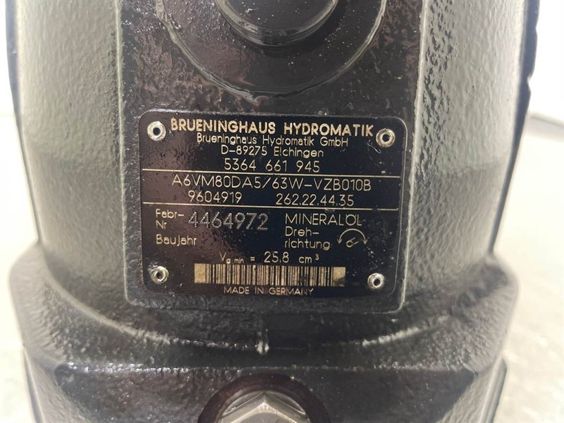 Schaeff SKL844-5364661945-A6VM80DA5/63W-Drive motor - Hüdraulika - Ehitusmasinad: pilt 4 Schaeff SKL844-5364661945-A6VM80DA5/63W-Drive motor - Hüdraulika - Ehitusmasinad: pilt 4