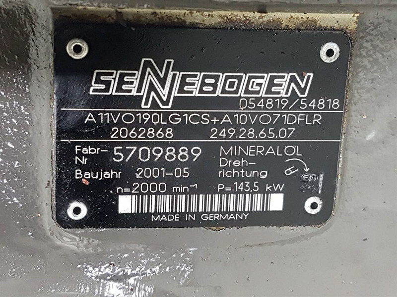 Hüdraulika - Ehitusmasinad Sennebogen -Rexroth A11VO190LG1CS-Load sensing pump: pilt 7