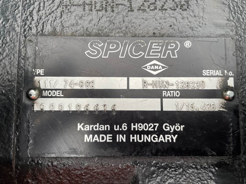 Uus Telg ja varuosad - Ehitusmasinad WACKER NEUSON -Spicer Dana 111/74-002-1000106636-Axle/Achse/As: pilt 6