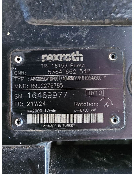 Yanmar V120-Rexroth A4VG085-Drive pump/Fahrpumpe/Rijpomp - Hüdraulika - Ehitusmasinad: pilt 5 Yanmar V120-Rexroth A4VG085-Drive pump/Fahrpumpe/Rijpomp - Hüdraulika - Ehitusmasinad: pilt 5