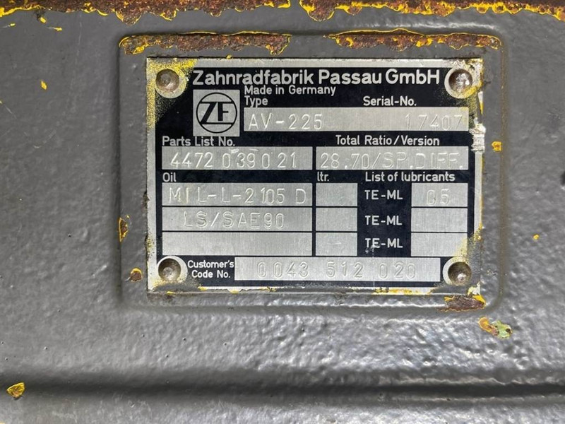 Zettelmeyer ZL502-ZF AV-225-4472339017-Axle housing - Telg ja varuosad - Ehitusmasinad: pilt 5 Zettelmeyer ZL502-ZF AV-225-4472339017-Axle housing - Telg ja varuosad - Ehitusmasinad: pilt 5