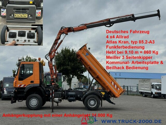 Iveco Stralis AD190T33 4x4 Winterdienst Atlas Kran - Kallurauto, Kraanaga veoauto: pilt 1 Iveco Stralis AD190T33 4x4 Winterdienst Atlas Kran - Kallurauto, Kraanaga veoauto: pilt 1