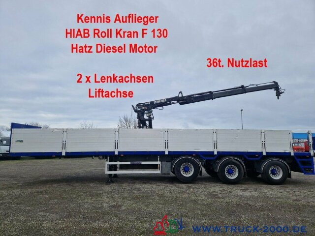 Kennis Hiab Roll-Kran 36t. Nutzlast Lenkachsen - Platvorm/ Madelpoolhaagis: pilt 1 Kennis Hiab Roll-Kran 36t. Nutzlast Lenkachsen - Platvorm/ Madelpoolhaagis: pilt 1