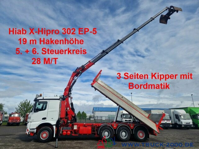 Mercedes-Benz Arocs 3251 8x4 Hiab 302 EP-5 28M/T 19mHakenhöhe - Kallurauto, Kraanaga veoauto: pilt 1 Mercedes-Benz Arocs 3251 8x4 Hiab 302 EP-5 28M/T 19mHakenhöhe - Kallurauto, Kraanaga veoauto: pilt 1