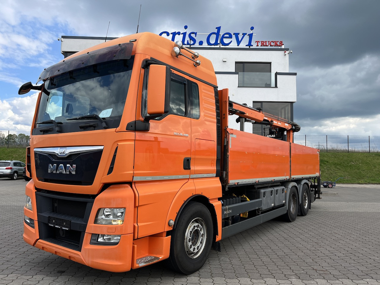 MAN TGX 26.480 6x2 Atlas 145.2 Kran Baustoff AHK - Madelveok/ Platvormveok, Kraanaga veoauto: pilt 1 MAN TGX 26.480 6x2 Atlas 145.2 Kran Baustoff AHK - Madelveok/ Platvormveok, Kraanaga veoauto: pilt 1