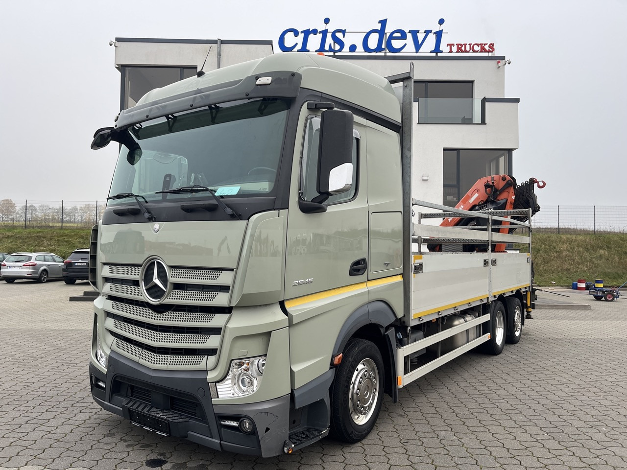 Mercedes-Benz Actros 2545 6x2 Effer - Atlas 265-A6 Lenk- Liftachse - Madelveok/ Platvormveok, Kraanaga veoauto: pilt 1 Mercedes-Benz Actros 2545 6x2 Effer - Atlas 265-A6 Lenk- Liftachse - Madelveok/ Platvormveok, Kraanaga veoauto: pilt 1