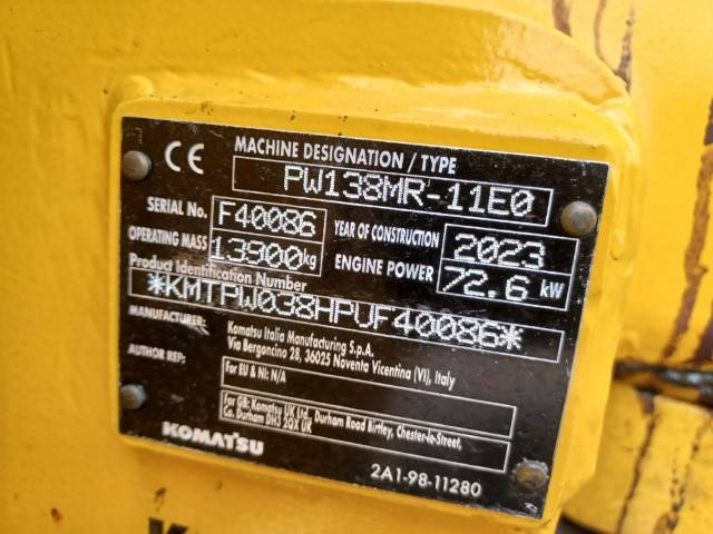 Komatsu PW138MR-11E0 - Ratastel ekskavaator: pilt 2 Komatsu PW138MR-11E0 - Ratastel ekskavaator: pilt 2