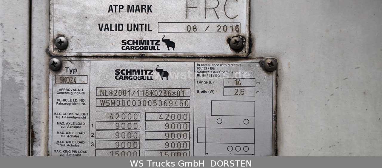 Schmitz Cargobull SKO 24 Kühlauflieger | Rohrbahn Vector 1850Mt - Furgoonpoolhaagis: pilt 3 Schmitz Cargobull SKO 24 Kühlauflieger | Rohrbahn Vector 1850Mt - Furgoonpoolhaagis: pilt 3