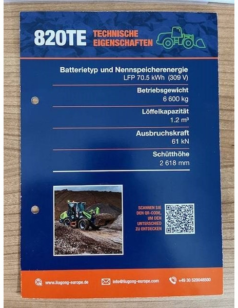 LIUGONG 820 TE vollelektrisch, 6.600 kg, 1.2 cbm - Rataslaadur: pilt 4 LIUGONG 820 TE vollelektrisch, 6.600 kg, 1.2 cbm - Rataslaadur: pilt 4
