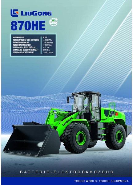 LIUGONG 870 HE vollelektrisch, 24.2 t, 4.7-5.2 cbm - Rataslaadur: pilt 1 LIUGONG 870 HE vollelektrisch, 24.2 t, 4.7-5.2 cbm - Rataslaadur: pilt 1