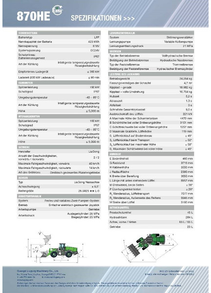 LIUGONG 870 HE vollelektrisch, 24.2 t, 4.7-5.2 cbm - Rataslaadur: pilt 2 LIUGONG 870 HE vollelektrisch, 24.2 t, 4.7-5.2 cbm - Rataslaadur: pilt 2