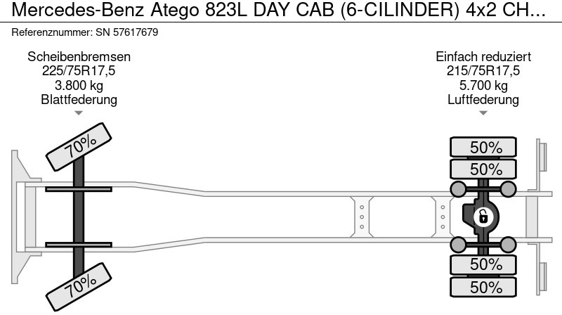 Kabiinišassiiga veoauto Mercedes-Benz Atego 823L DAY CAB (6-CILINDER) 4x2 CHASSIS (MANUAL GEARBOX / SPER DIFFERENTIAL / 6-CILINDER ENGINE): pilt 13