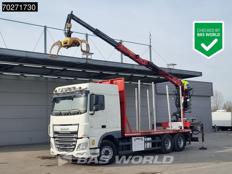 DAF XF 510 6X4 Jonsered Z-Crane SC ACC Retarder Euro 6 - Metsaveok, Kraanaga veoauto: pilt 1 DAF XF 510 6X4 Jonsered Z-Crane SC ACC Retarder Euro 6 - Metsaveok, Kraanaga veoauto: pilt 1