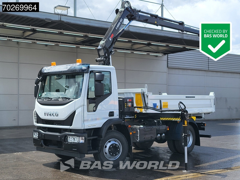 Iveco Eurocargo 160E280 4X2 NEW! Hiab XHIDUO092E-3 Kran Crane 6m3 3-way Tipper ACC - Kallurauto, Kraanaga veoauto: pilt 1 Iveco Eurocargo 160E280 4X2 NEW! Hiab XHIDUO092E-3 Kran Crane 6m3 3-way Tipper ACC - Kallurauto, Kraanaga veoauto: pilt 1