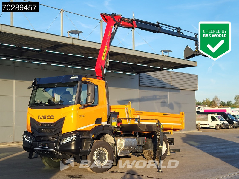 Iveco X-Way 400 4X2 New! Palfinger PK12.501 Crane 6m3 Meiller 3-SideTipper Navi ACC Euro 6 - Kallurauto, Kraanaga veoauto: pilt 1 Iveco X-Way 400 4X2 New! Palfinger PK12.501 Crane 6m3 Meiller 3-SideTipper Navi ACC Euro 6 - Kallurauto, Kraanaga veoauto: pilt 1