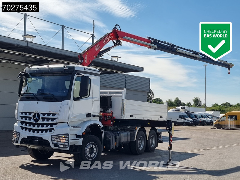 Mercedes-Benz Arocs 3348 6X4 Fassi F255A2.24 Kran Crane 9m3 3-Sided Tipper Big-Axle Euro 6 - Kallurauto, Kraanaga veoauto: pilt 1 Mercedes-Benz Arocs 3348 6X4 Fassi F255A2.24 Kran Crane 9m3 3-Sided Tipper Big-Axle Euro 6 - Kallurauto, Kraanaga veoauto: pilt 1