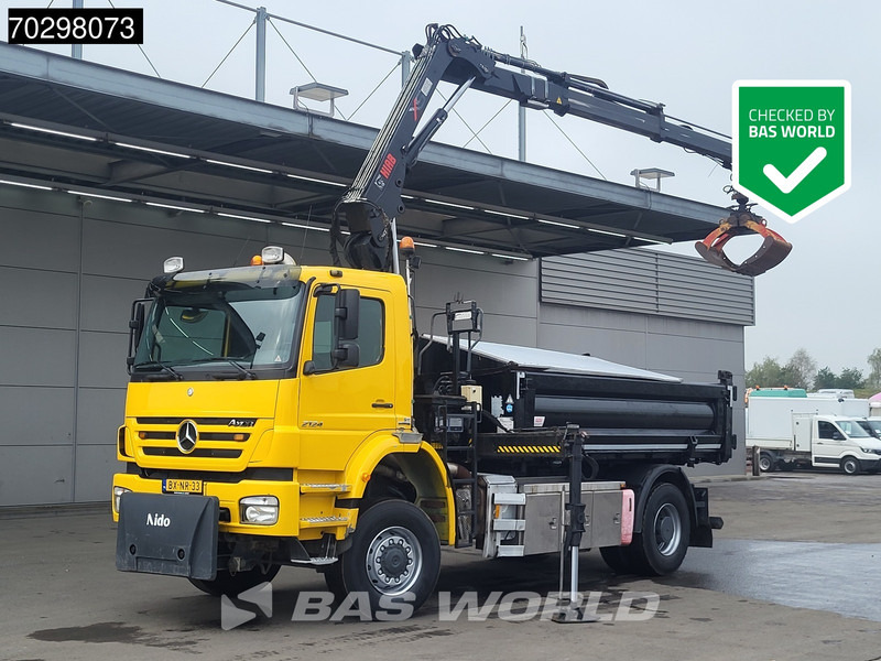 Mercedes-Benz Axor 2124 Axor 4X4 HIAB 122 B-2 HIDUO Crane Tipper Full Steel Big-Axle Euro 5 - Kallurauto, Kraanaga veoauto: pilt 1 Mercedes-Benz Axor 2124 Axor 4X4 HIAB 122 B-2 HIDUO Crane Tipper Full Steel Big-Axle Euro 5 - Kallurauto, Kraanaga veoauto: pilt 1