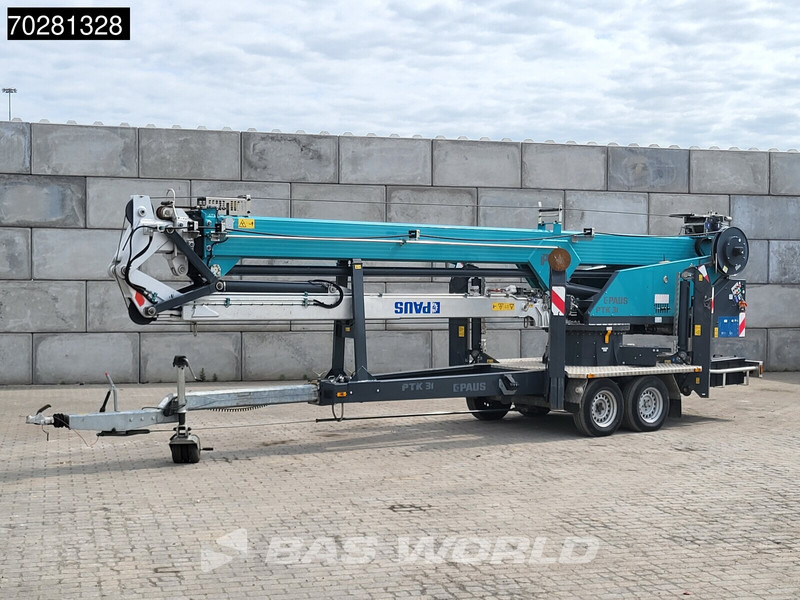 Paus PTK31 2 axles 661 Betriebsstun. 31meter Aanhangerkraan op 3500kg - Platvormhaagis/ Madelhaagis: pilt 1 Paus PTK31 2 axles 661 Betriebsstun. 31meter Aanhangerkraan op 3500kg - Platvormhaagis/ Madelhaagis: pilt 1
