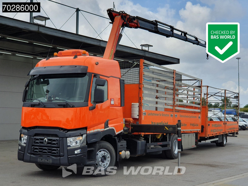 Renault C 380 4X2 Combi Palfinger PK18002-EH Kran Crane Retarder Euro 6 - Madelveok/ Platvormveok, Kraanaga veoauto: pilt 1 Renault C 380 4X2 Combi Palfinger PK18002-EH Kran Crane Retarder Euro 6 - Madelveok/ Platvormveok, Kraanaga veoauto: pilt 1