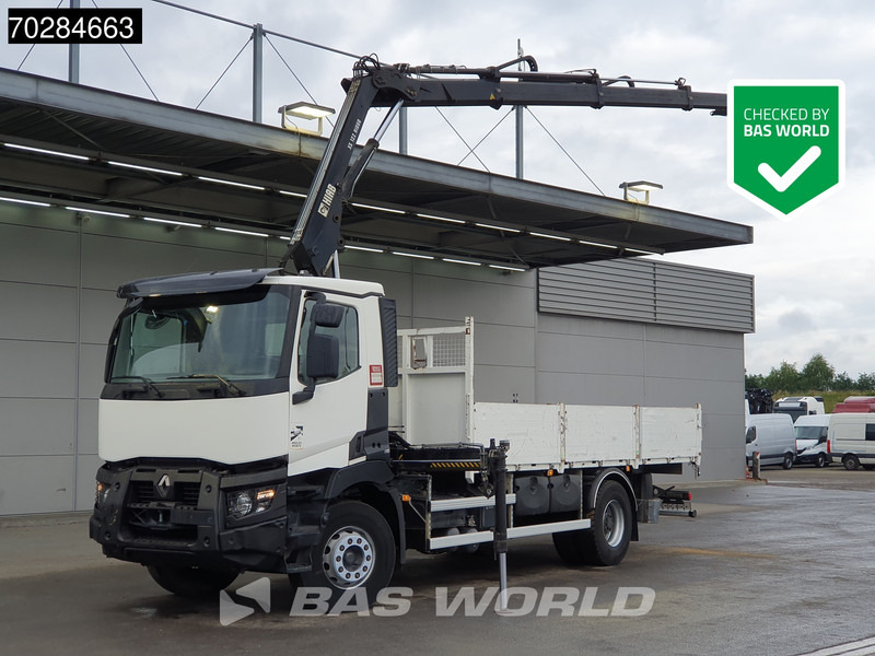 Renault C 380 4X2 HIAB 122 B-3 HIDUO Kran Crane Steelsuspension Big-Axle Euro 6 - Madelveok/ Platvormveok, Kraanaga veoauto: pilt 1 Renault C 380 4X2 HIAB 122 B-3 HIDUO Kran Crane Steelsuspension Big-Axle Euro 6 - Madelveok/ Platvormveok, Kraanaga veoauto: pilt 1