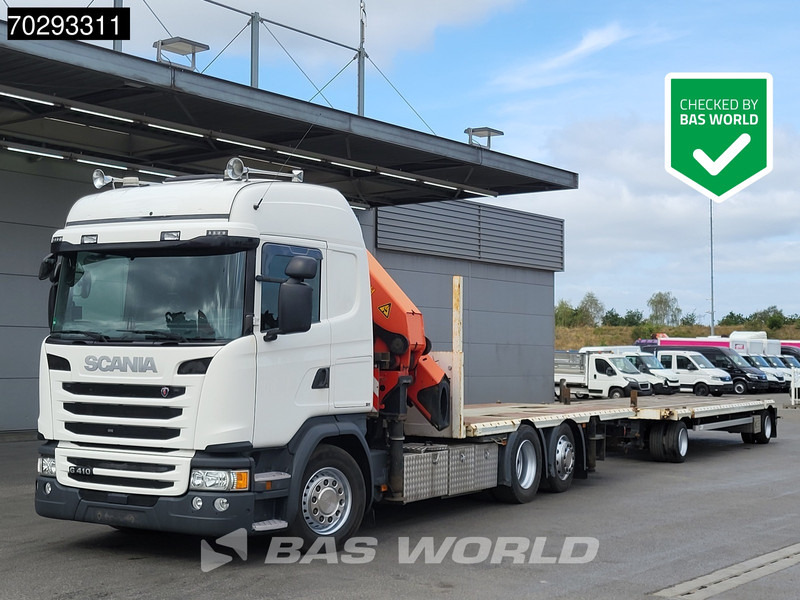 Scania G410 6X2 Combi Palfinger 53002 SH Kran Crane Lift+steering ACC Navi Euro 6 - Madelveok/ Platvormveok, Kraanaga veoauto: pilt 1 Scania G410 6X2 Combi Palfinger 53002 SH Kran Crane Lift+steering ACC Navi Euro 6 - Madelveok/ Platvormveok, Kraanaga veoauto: pilt 1