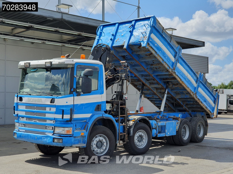 Scania G420 8X4 15m3 tipper Hiab 144 Crane Steelsuspension Manual Big-Axle Euro 3 liising Scania G420 8X4 15m3 tipper Hiab 144 Crane Steelsuspension Manual Big-Axle Euro 3: pilt 8