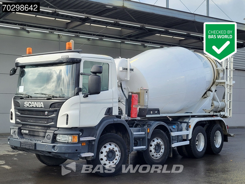 Scania P410 8X4 9m3 Liebherr mixer Automatic Steelsuspension Euro 6 - Autobetoonisegisti: pilt 1 Scania P410 8X4 9m3 Liebherr mixer Automatic Steelsuspension Euro 6 - Autobetoonisegisti: pilt 1