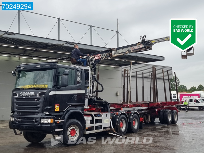 Scania R580 6X4 Holz Kran Diebolt D28 Full-Steell Extentable Trailer - Metsaveok, Kraanaga veoauto: pilt 1 Scania R580 6X4 Holz Kran Diebolt D28 Full-Steell Extentable Trailer - Metsaveok, Kraanaga veoauto: pilt 1