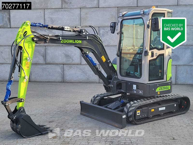 Uus Miniekskavaator Zoomlion ZE26 GU A/C - CE CERTIFIED: pilt 1