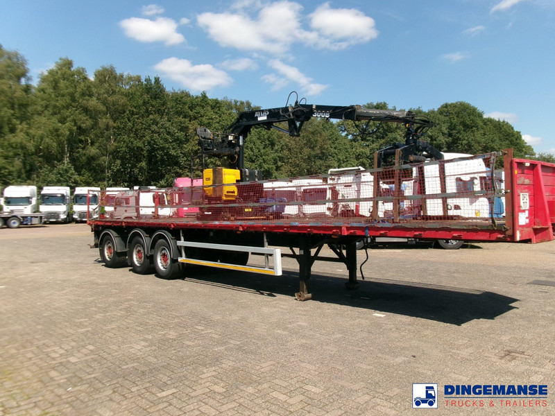 Fruehauf 3-axle platform trailer + Atlas 3008 crane - Platvorm/ Madelpoolhaagis: pilt 2 Fruehauf 3-axle platform trailer + Atlas 3008 crane - Platvorm/ Madelpoolhaagis: pilt 2