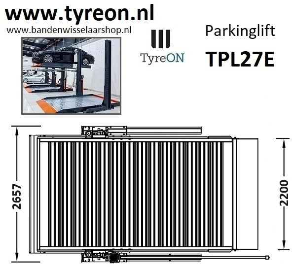 TPL27E-4 car parking lift - electric release of safety locks - no air pressure required - 5 columns - 8 cars - Garaažiseadmed: pilt 3 TPL27E-4 car parking lift - electric release of safety locks - no air pressure required - 5 columns - 8 cars - Garaažiseadmed: pilt 3