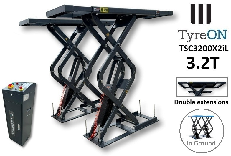 TSC3500X2iL in floor scissor lift - double extensions- Platform length up to 224 cm - also for longer vehicles - Garaažiseadmed: pilt 1 TSC3500X2iL in floor scissor lift - double extensions- Platform length up to 224 cm - also for longer vehicles - Garaažiseadmed: pilt 1