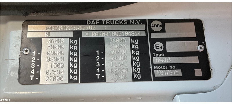 Konkstõstukiga veoauto, Kraanaga veoauto DAF FAQ CF 400 8x2 Euro 6 HMF 21 Tonmeter laadkraan: pilt 15