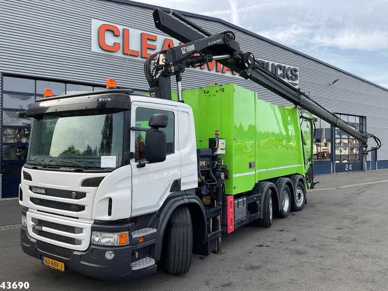 Scania P 360 Faun 18m³ + Hiab crane + Underground Container Washing Installation - Prügiauto: pilt 1 Scania P 360 Faun 18m³ + Hiab crane + Underground Container Washing Installation - Prügiauto: pilt 1
