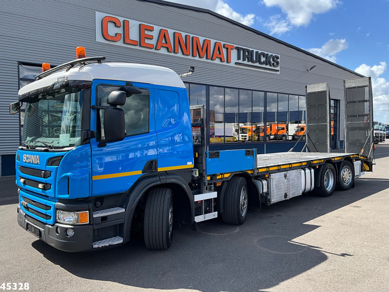 Scania P 410 8x2 Euro 6 Retarder Autotransporter met hydraulische oprijrampen - Treilerveoauto: pilt 1 Scania P 410 8x2 Euro 6 Retarder Autotransporter met hydraulische oprijrampen - Treilerveoauto: pilt 1