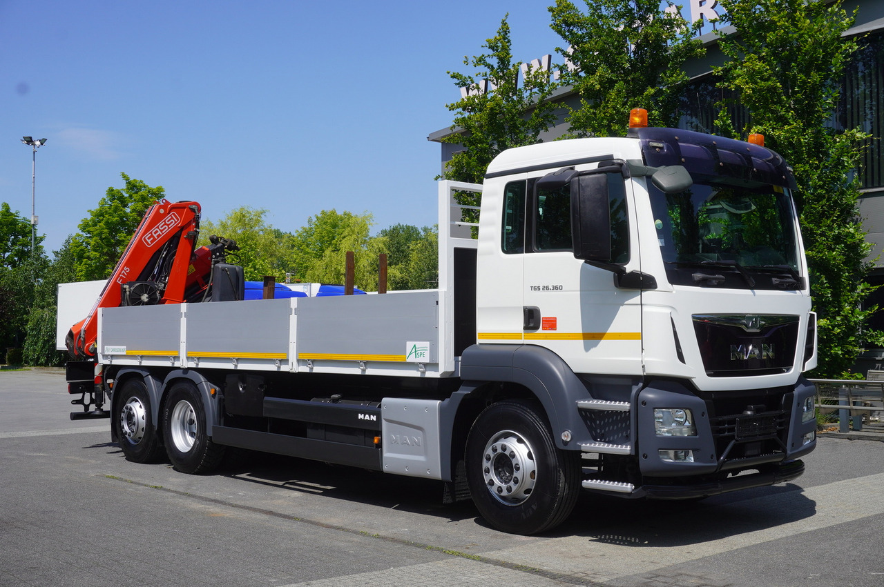 MAN TGS 26.360 Flatbed / Fassi F175 7.7 T / steered 3rd axle - Kraanaga veoauto: pilt 2 MAN TGS 26.360 Flatbed / Fassi F175 7.7 T / steered 3rd axle - Kraanaga veoauto: pilt 2