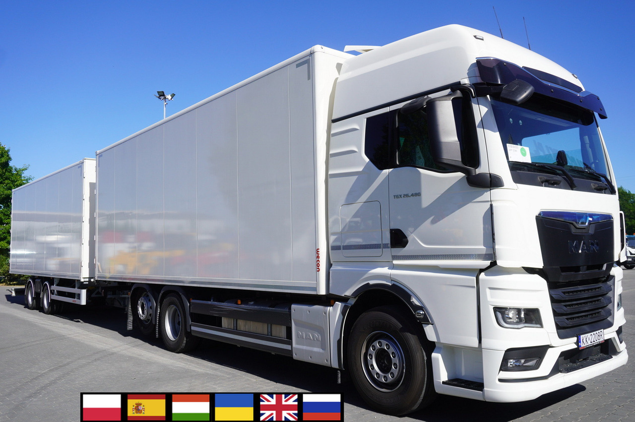 MAN TGX 26.480 6×2-2 LL CH NEW / 19 EPAL box / New Wecon walkthrough box trailer 19 EPAL / 2025.06 !!! - Kasti veoauto: pilt 1 MAN TGX 26.480 6×2-2 LL CH NEW / 19 EPAL box / New Wecon walkthrough box trailer 19 EPAL / 2025.06 !!! - Kasti veoauto: pilt 1