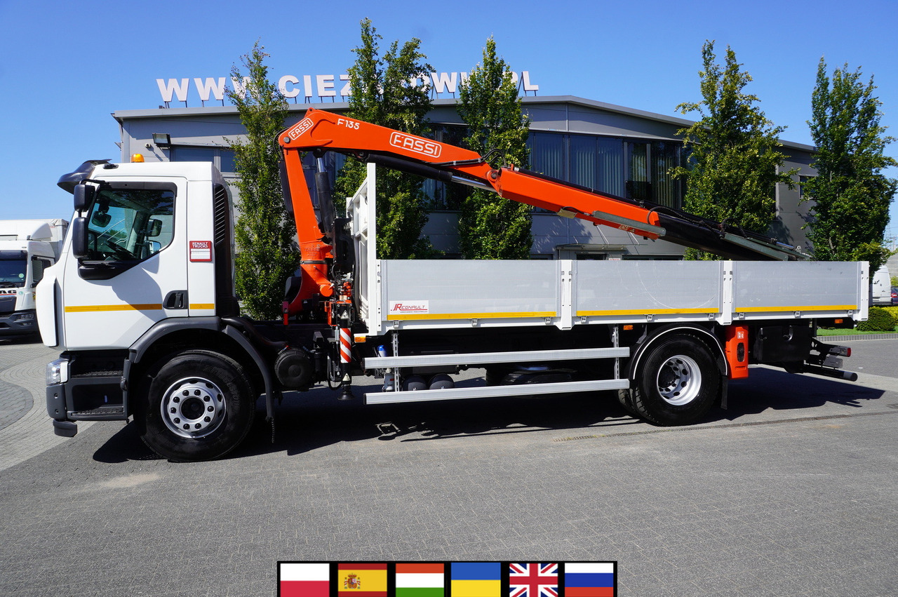 RENAULT C280 DTI 8 / FASSI crane 5.6 T / range 8 m / Flatbed 15 EPAL - Kraanaga veoauto: pilt 1 RENAULT C280 DTI 8 / FASSI crane 5.6 T / range 8 m / Flatbed 15 EPAL - Kraanaga veoauto: pilt 1